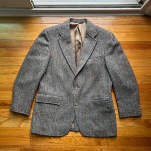 vintage harris tweed handwoven 100% pure scottish wool blazer